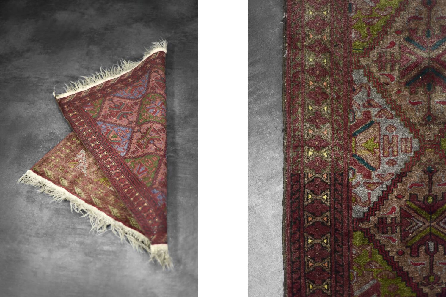 Vintage handwoven Turkmen Ersari oriental rug, 1950s.