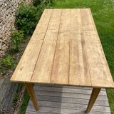 Old light wood farm table