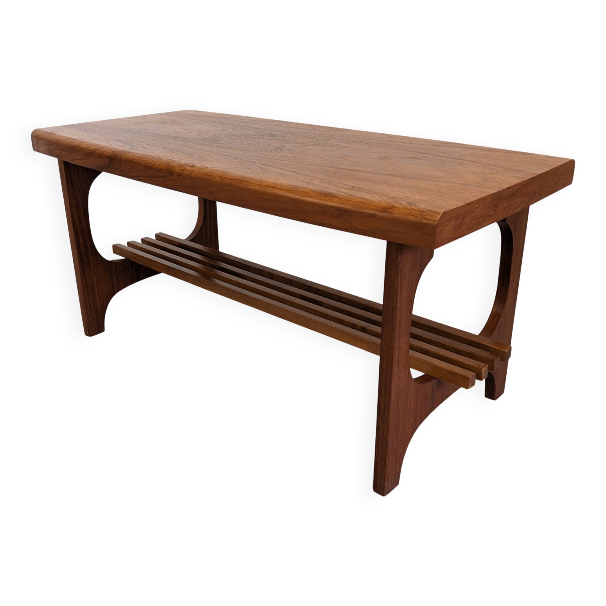 Scandinavian teak coffee table with magazine rack, Sweden circa 1960.