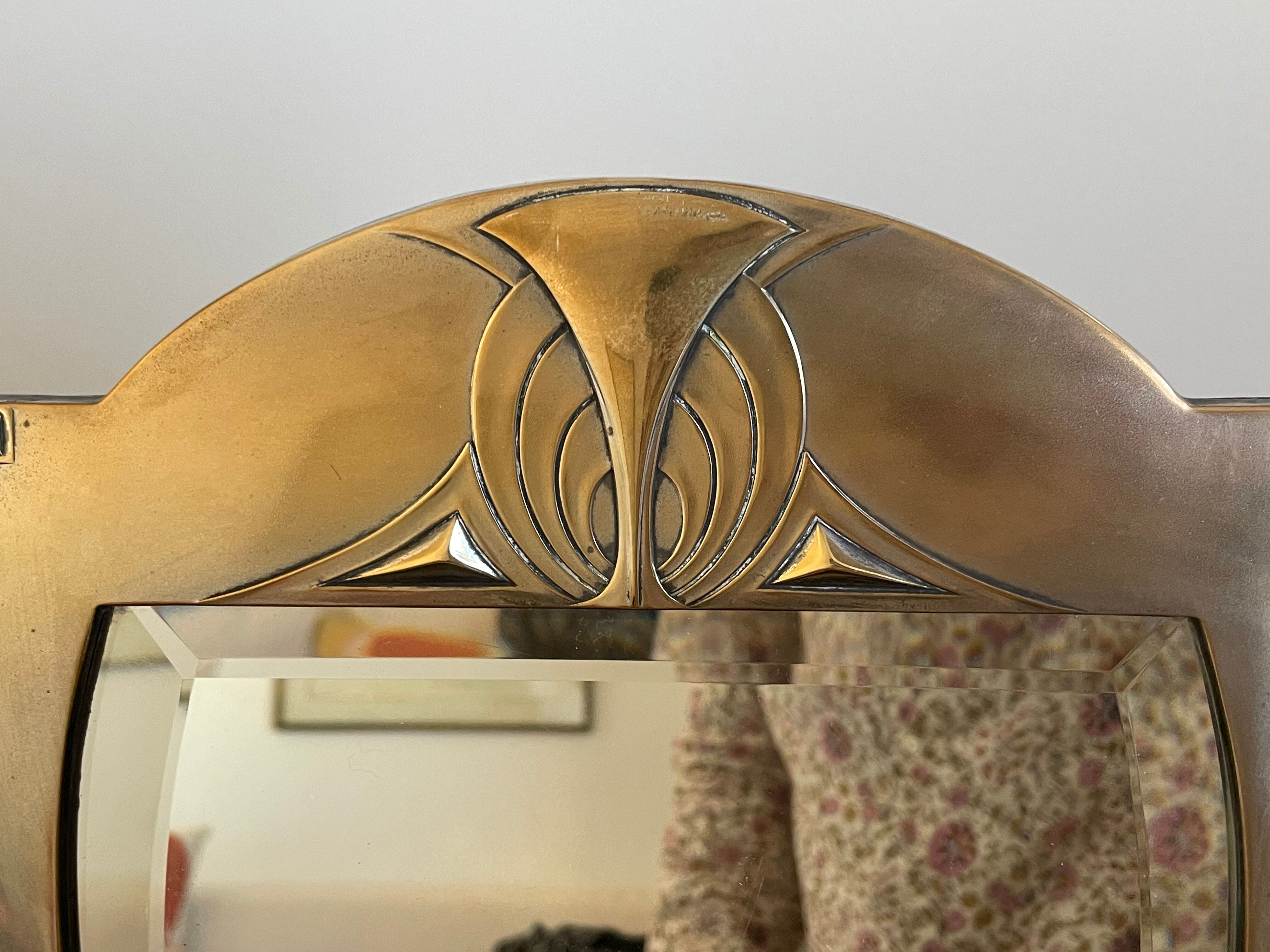 Art deco beveled table mirror, 40x30 cm