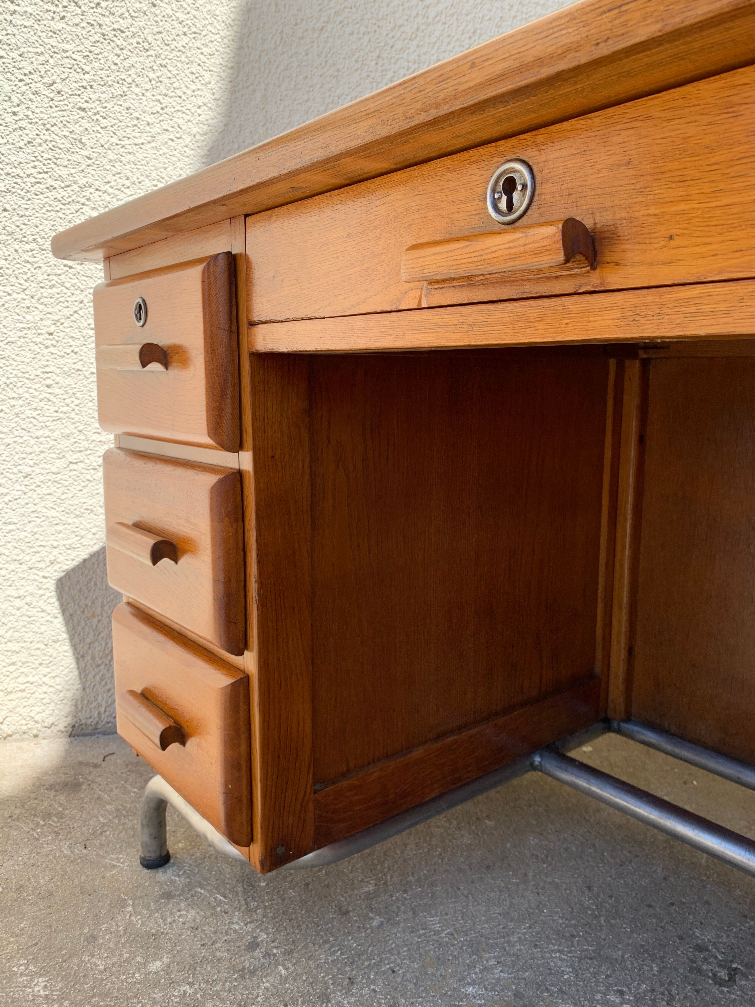 Office schoolmaster 1950 solid oak