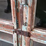 Former teak cabinet with its original green patina