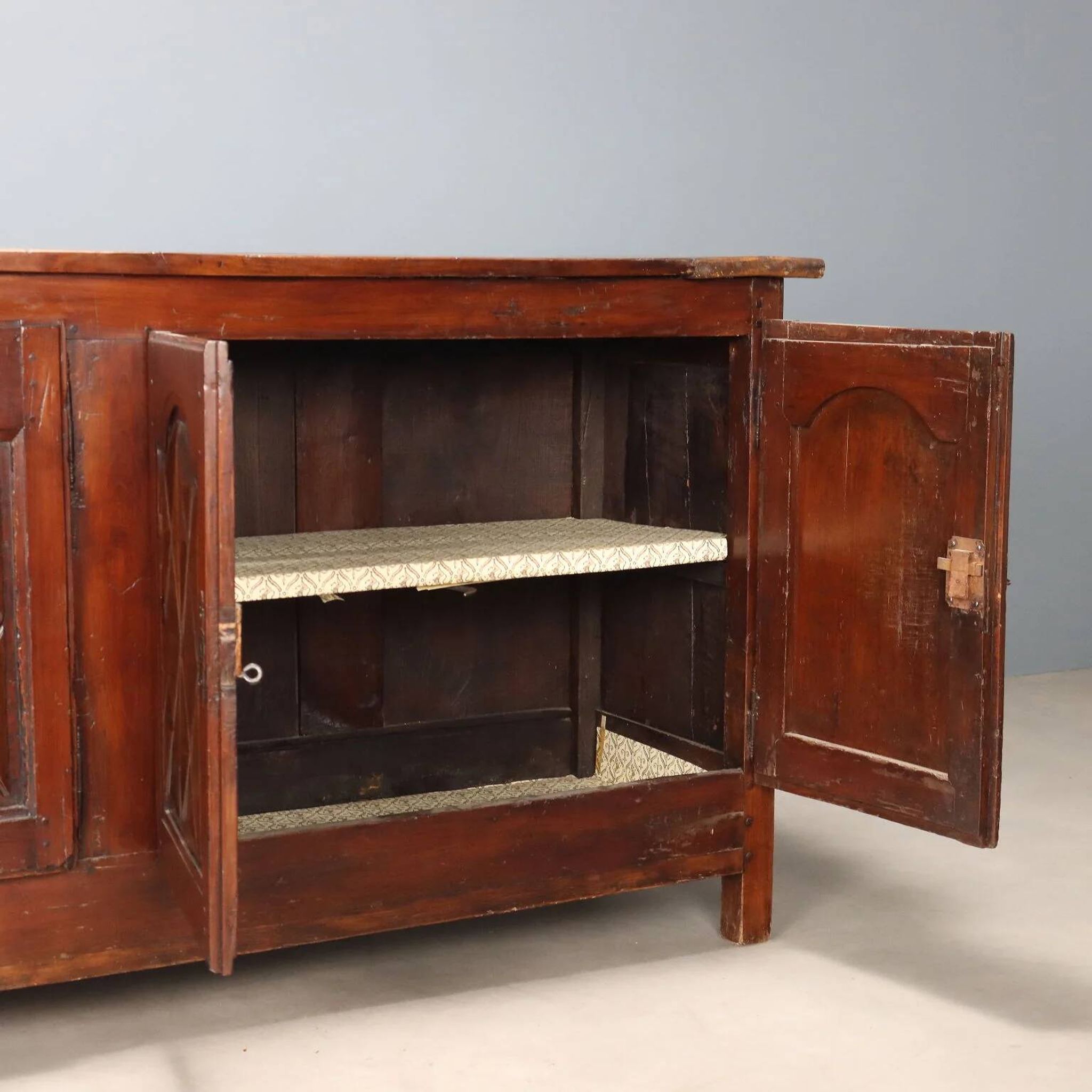 Antique buffet in various types of wood, Italy, 18th century