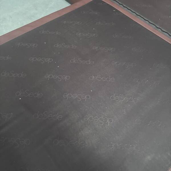 Brown leather modular sofa by De Sede; DS76, 1970s (straight)