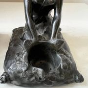 Art Nouveau spelter bookends, depicting an oriental woman, circa 1900