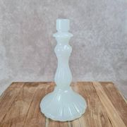 Bougeoir en opaline blanche vintage