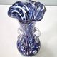 Blue murano glass vase ascribable to fratelli toso with murrines, italy