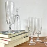 6 flutes - Cristal d'arques - glasses - Louvre model