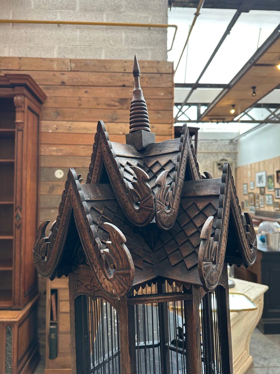 Handcrafted teak cage