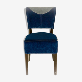 velvetine room chair blue and grey