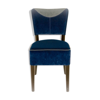 velvetine room chair blue and grey