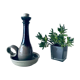 Candle holder in glazed ceramic