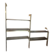 Brushed gold aluminium shelf and smoked glass from the 1970s.