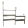 Brushed gold aluminium shelf and smoked glass from the 1970s.