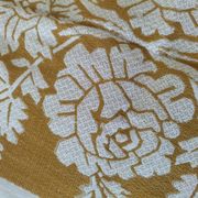 Nappe et 8 serviettes vintage – tons caramel et moutarde dorée
