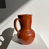 Two-tone brown ceramic wine pitcher H: 24cm