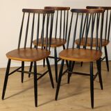 Set of 4 vintage wooden chairs, 1960.