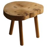 Tripod stool in solid pine, by a Swedish cabinetmaker, mid-century, around the 1960s.