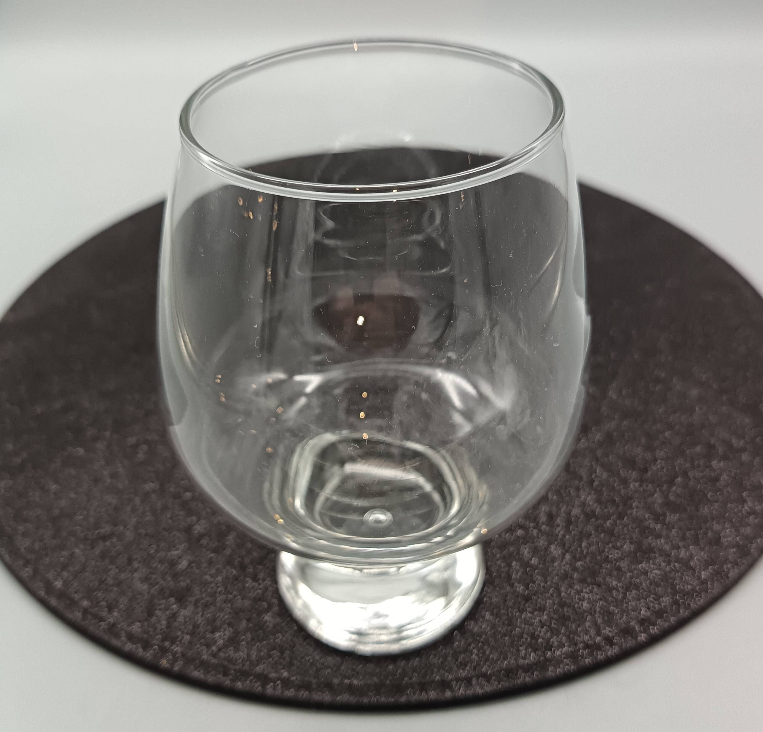 6 glasses model "fjord" by durobor transparent foot with vintage bubble