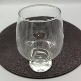6 glasses model "fjord" by durobor transparent foot with vintage bubble