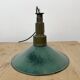 Industrial Green Enamel Military Pendant Lamp with Cast Aluminium Top, 1960