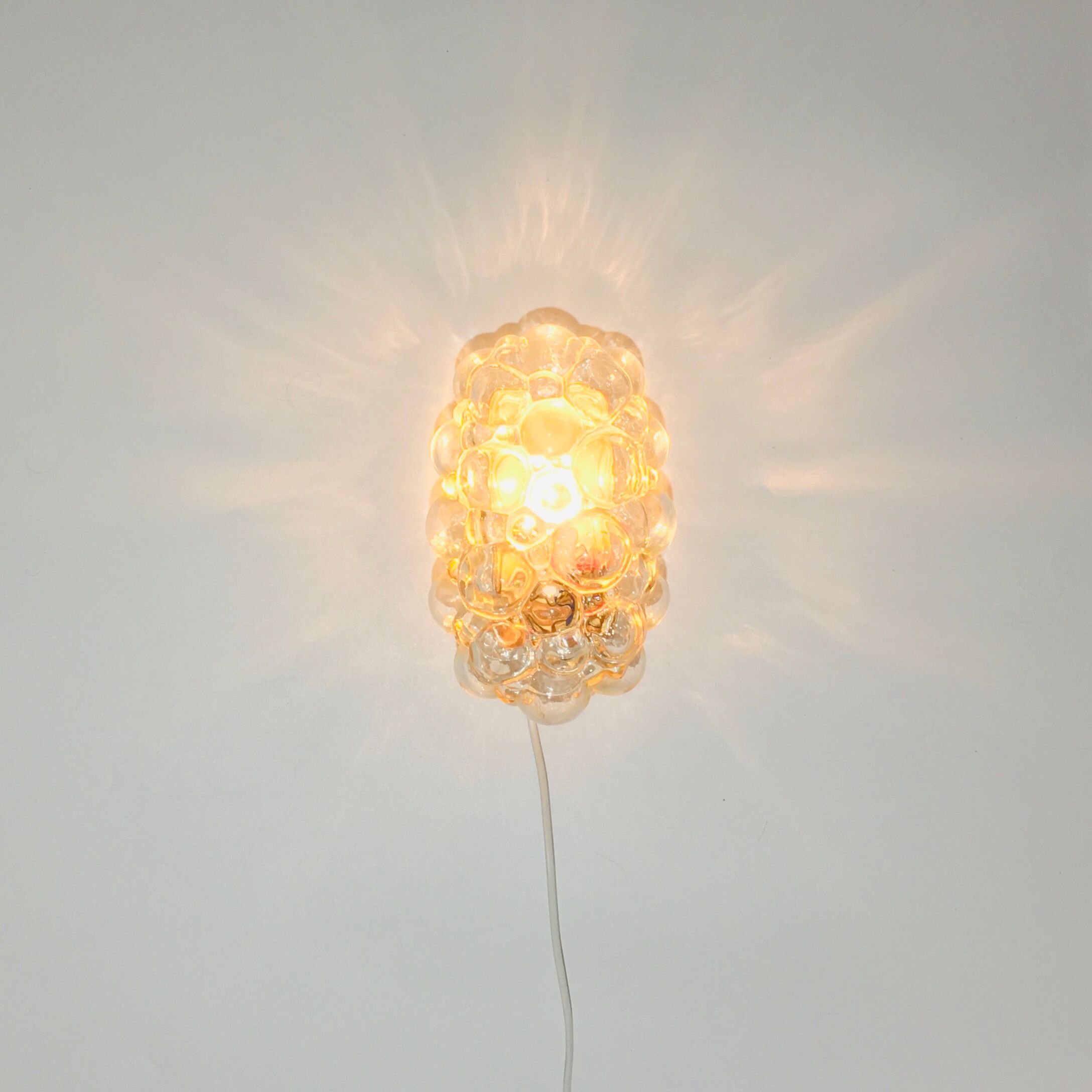 Bubble glass wall light by helena tynell for limburg, germany, 1960s