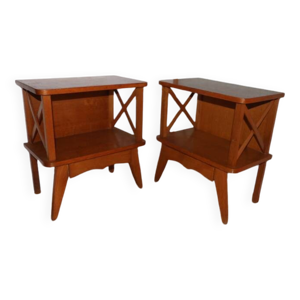 2 chevets à croisillons - placage