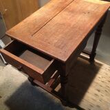 Rustic oak writing table with drawer