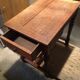 Rustic oak writing desk with drawer