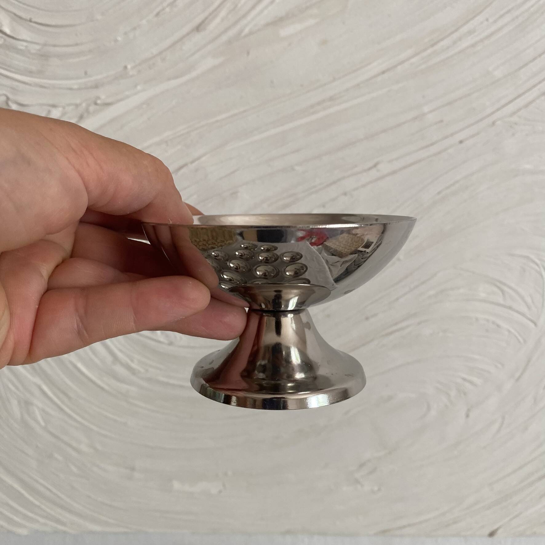 Stainless steel ice cream cups and spoons, 1960s-70s, original boxes.