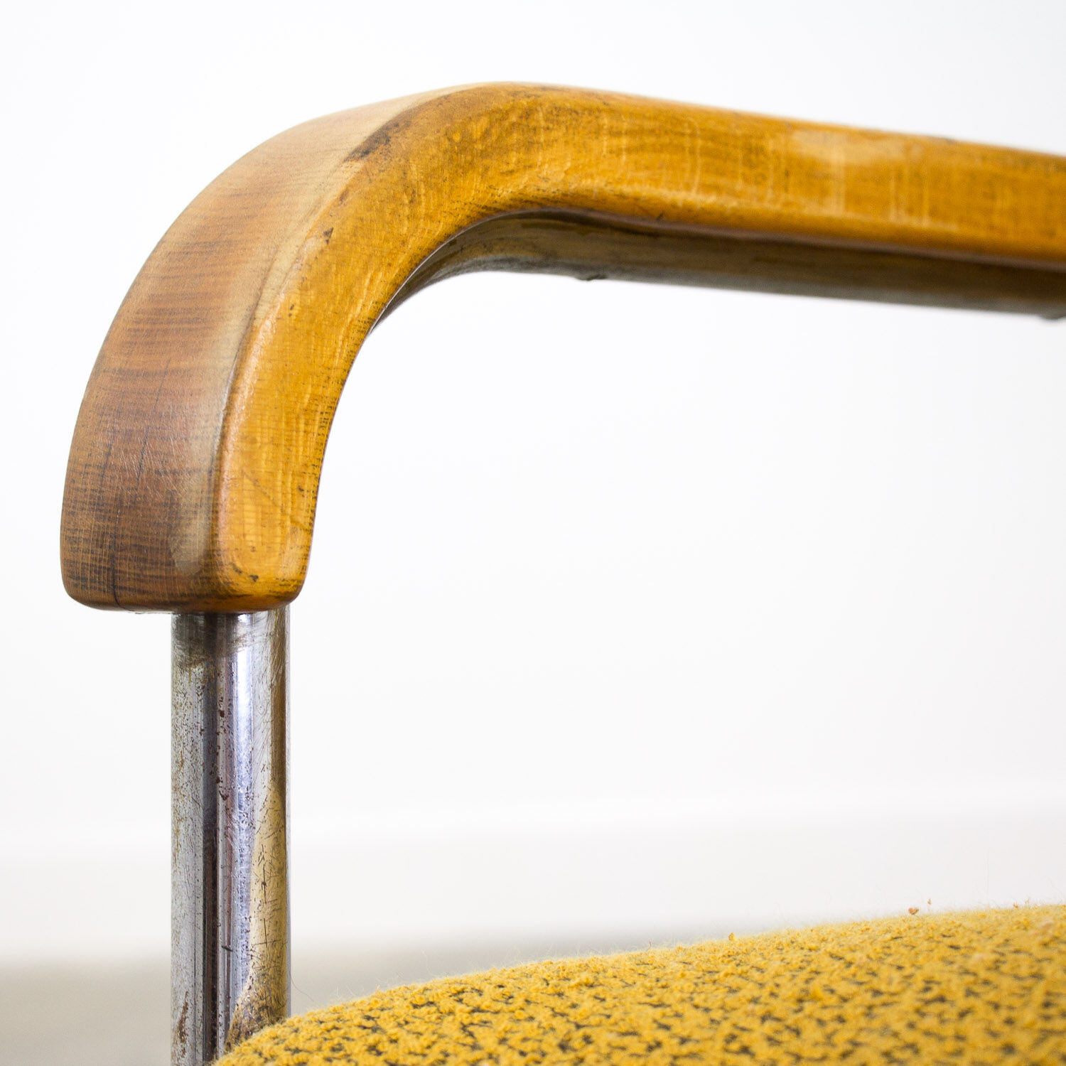 Set of 4 vintage yellow armchairs