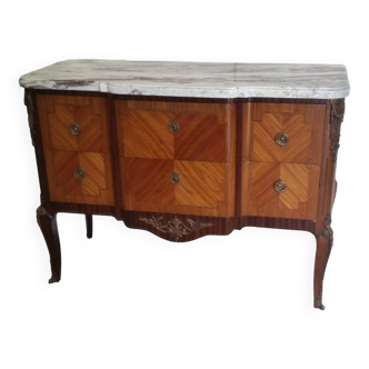 Old chest of drawers with marble