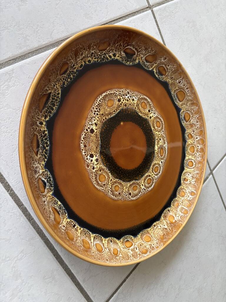 Round hollow serving dish Sarreguemines model Hawai