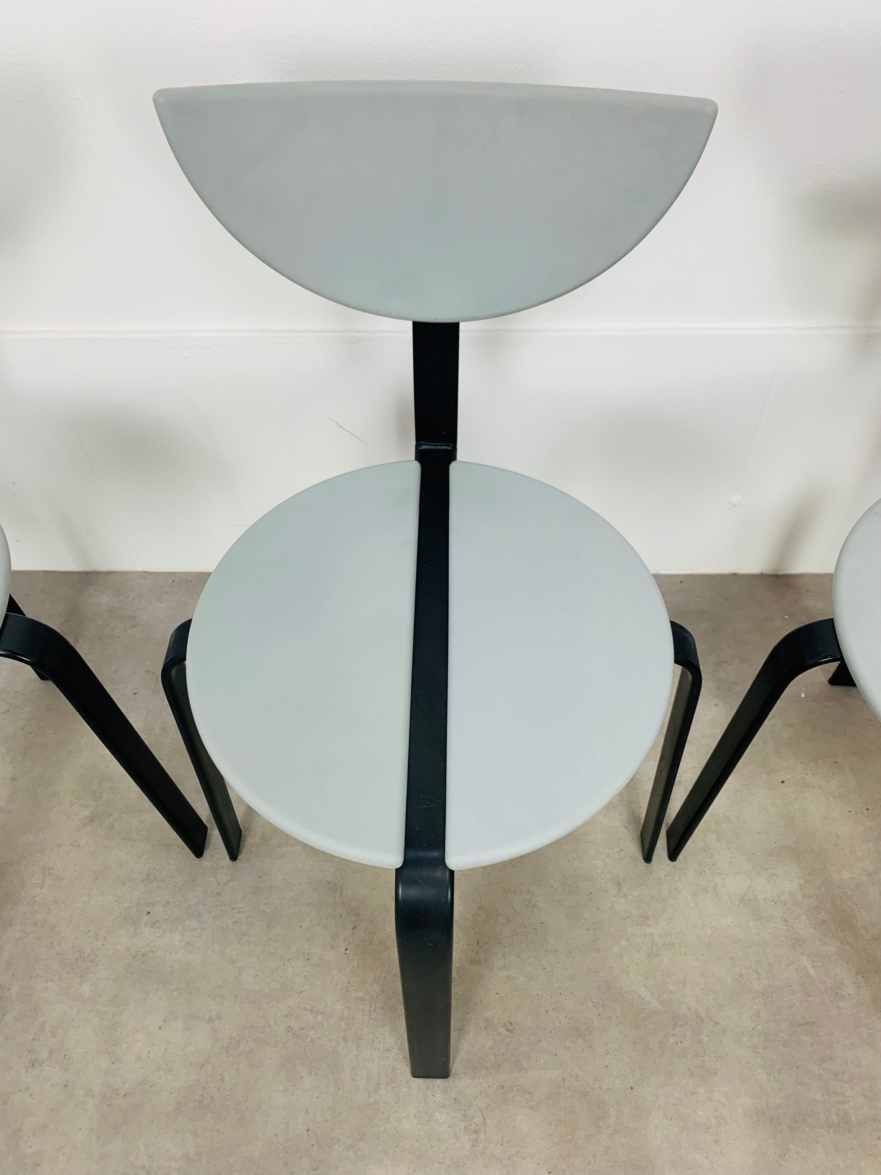 4 chairs Niels Gammelgaard and Lars Mathiasen for Bent Krogh, 1980, postmodern style