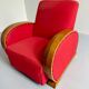 2 anciens fauteuils club art déco années 30 structure bois courbé