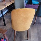 Scandinavian mustard corduroy chair