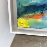 Paire de tableaux abstraits