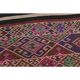 1970s Vintage Turkish Oushak Handmade Wool Cotton Pink Runner Rug 103x171
