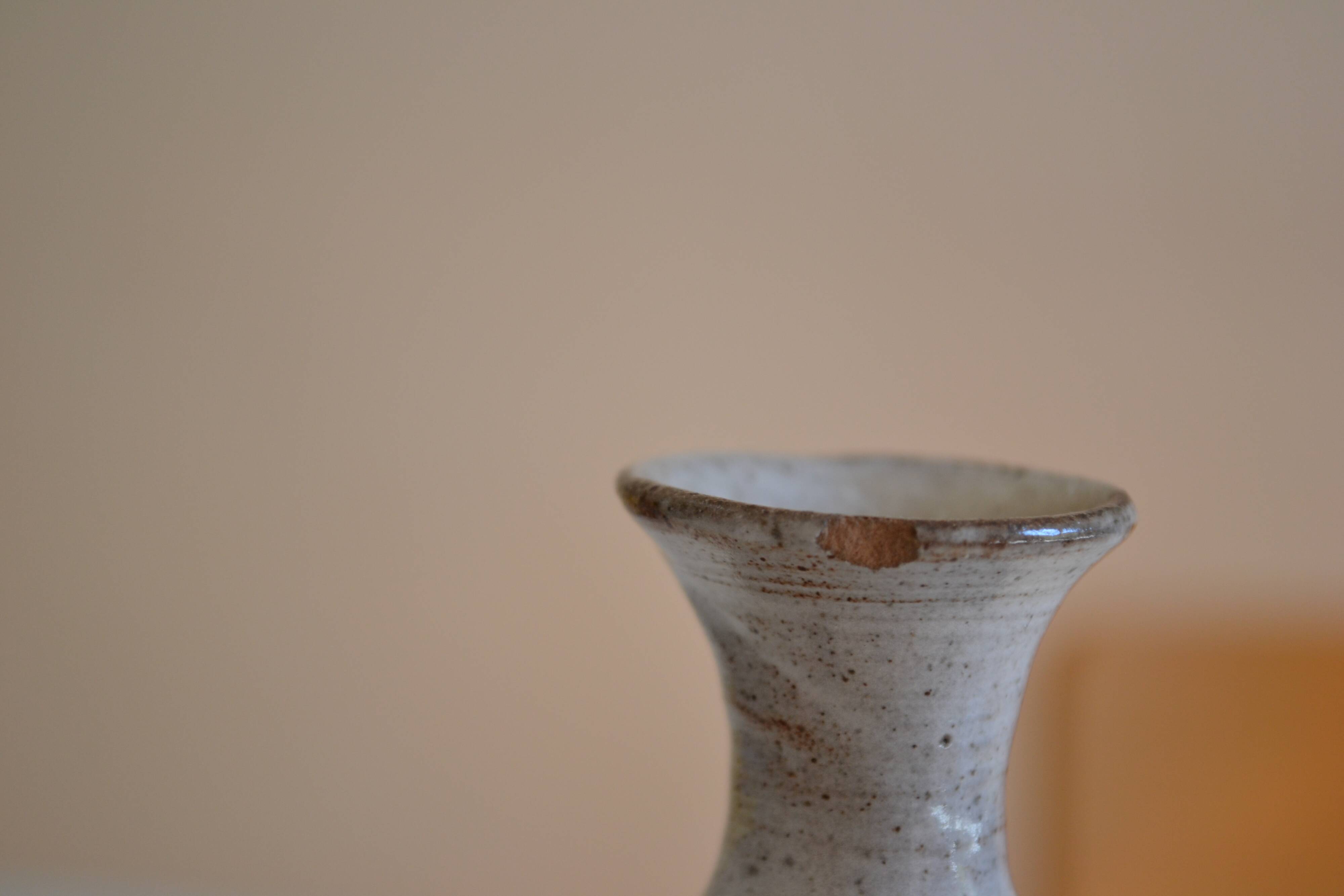 Ceramic stoneware candle holder from the 1970s.