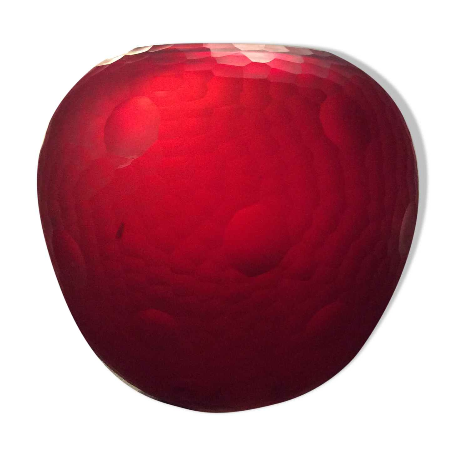 Large Vase Murano vintage ball in faceted glass paste
