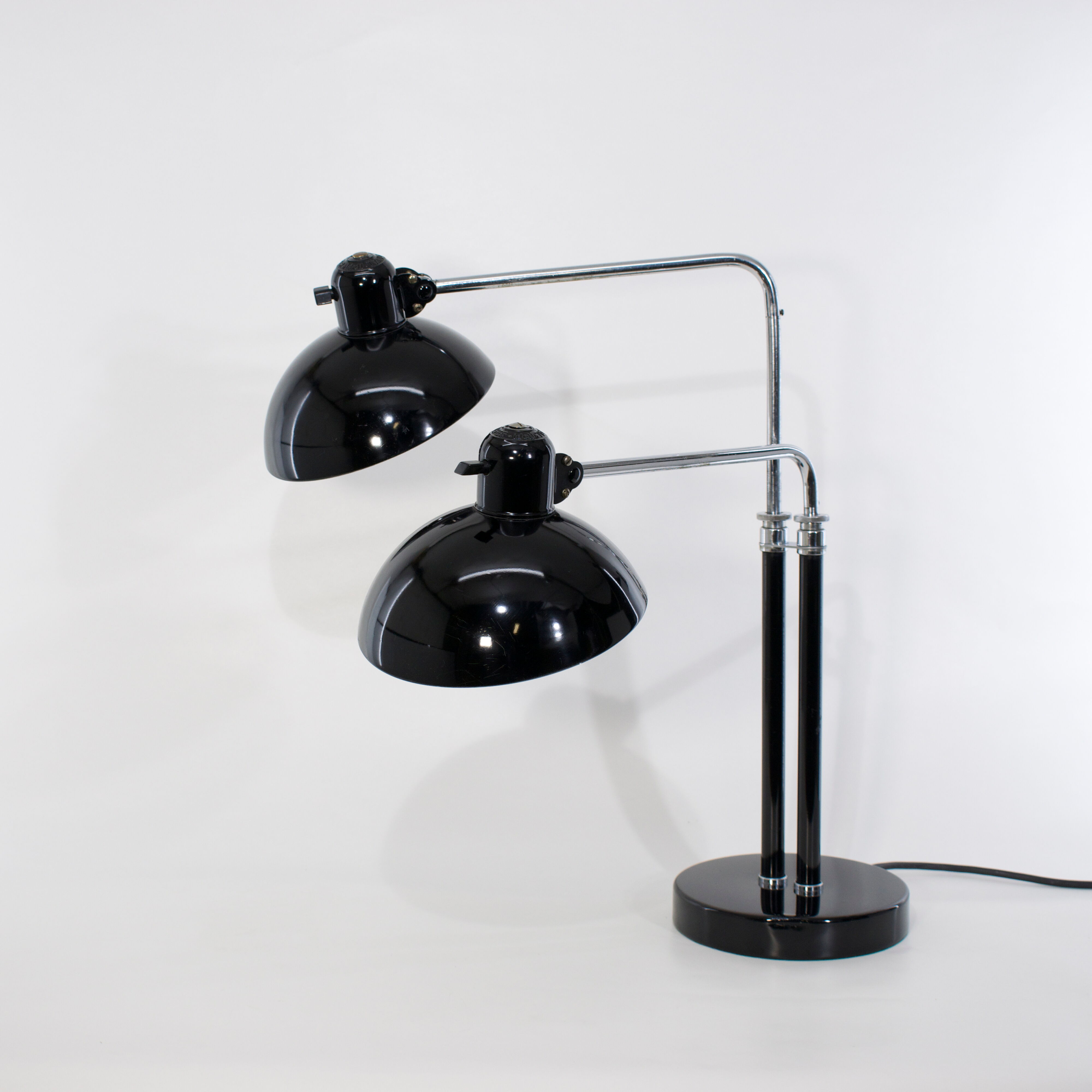Double desk lamp, Bauhaus, by Christian Dell, model 6660 Super, original edition Kaiser Idel