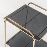 Vintage side table in gilded and painted iron. France, 1950s.