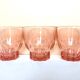 6 pink glass water glasses