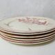 Terre de fer Digoin Sarreguemines 6 flat plates FAVORI birds model
