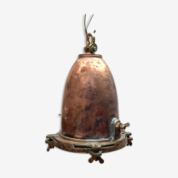 Industrial copper hanging lamp around the 1950