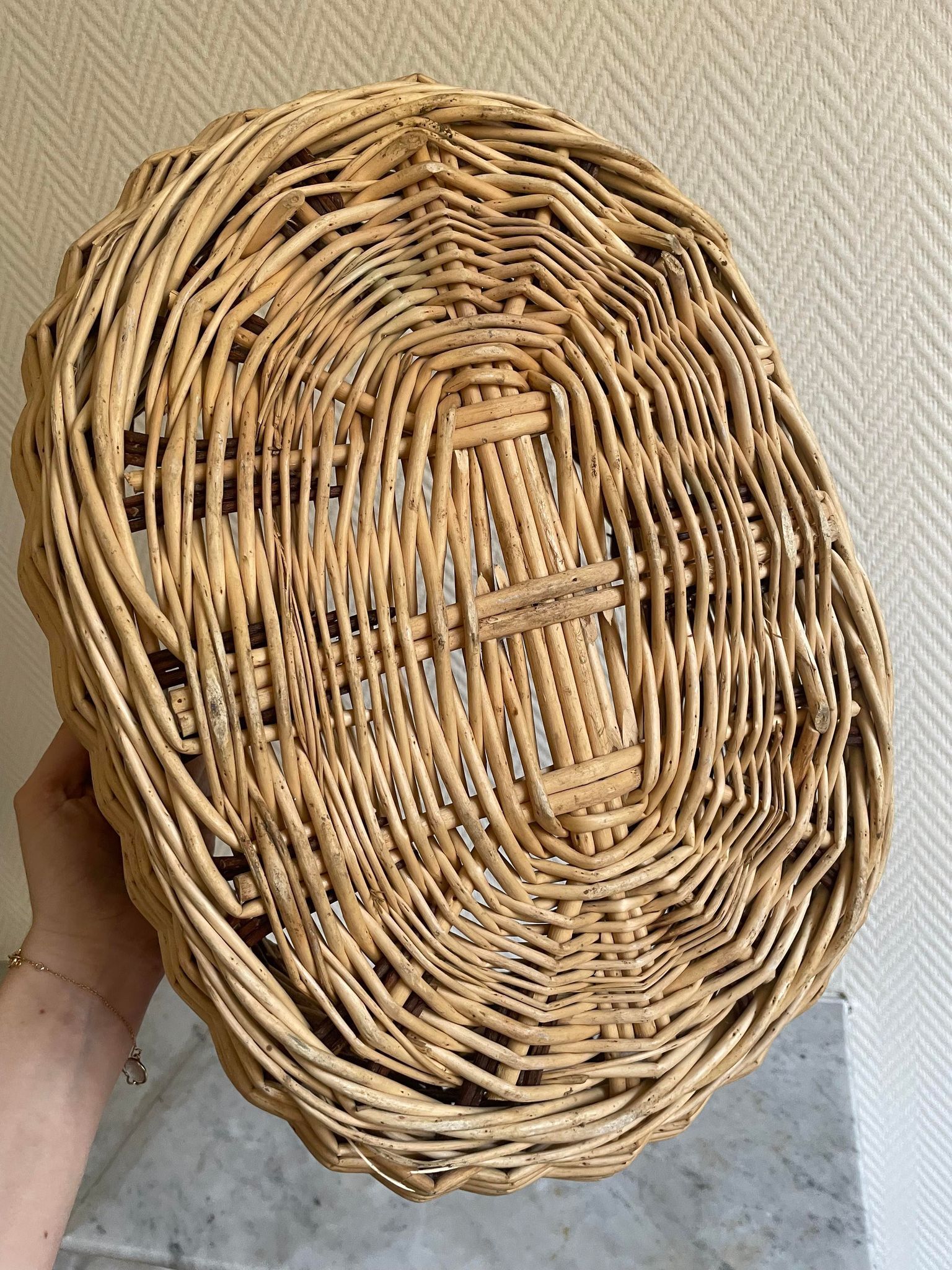 Panier osier bicolore