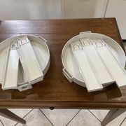 Paire de tables basse appoint chevet gigogne ronde Marc Held pour Prisunic