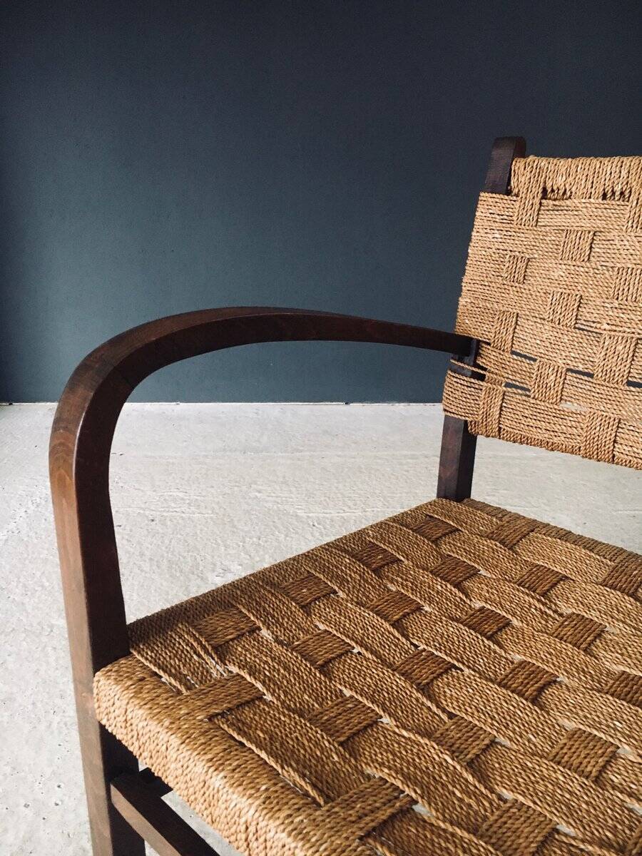 Modernist Bauhaus Rope Armchairs by Erich Dieckmann, Germany, 1930s, Set of 3