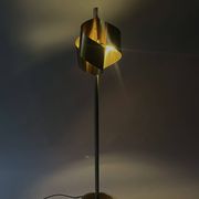 Italian Floor Lamp in Brushed Steel and Brass, 1970s