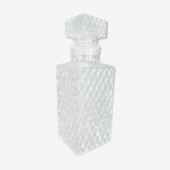 Vintage whiskey carafe in textured thick glass